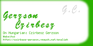 gerzson czirbesz business card